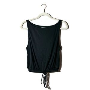 Silence + Noise Black Sleeveless Top with Drawstring Waist Size XS
